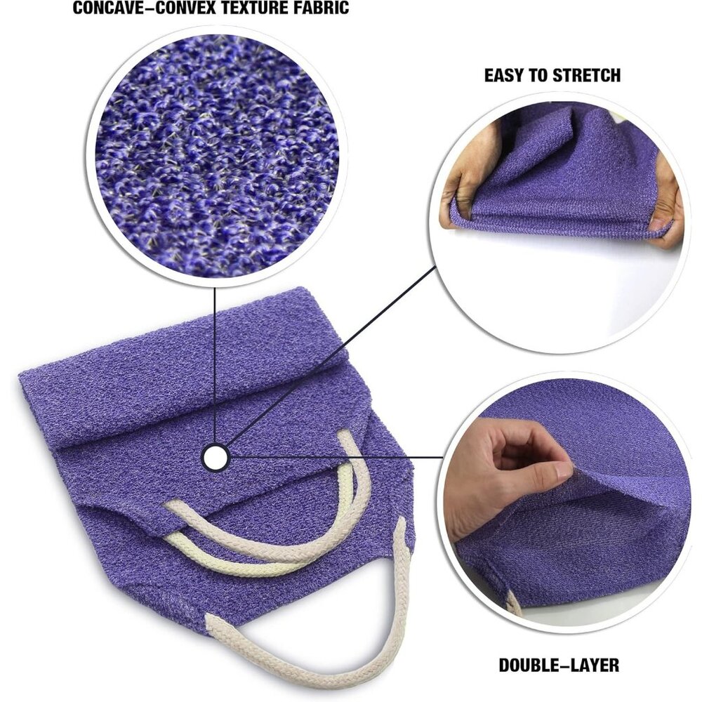 Evridwear Exfoliating Back Scrubber with Handles Two Sides for Body Shower 1149